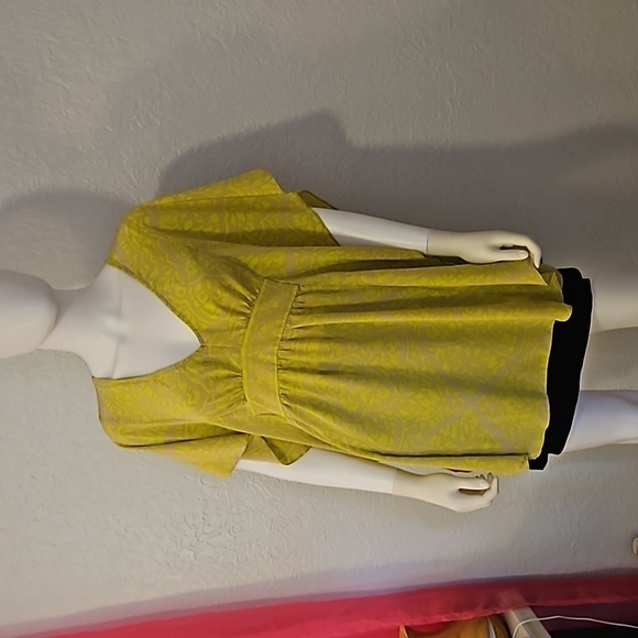 ALICE & TRIXIE Neon Damask Cascade Sleeve Boho Silk Tunic Festival Blouse - Picture 8 of 11